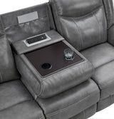 CONRAD MOTION COLLECTION Conrad 2-piece Upholstered Padded Arm Motion Sofa Set Grey 650354-S2 - Ella Furniture