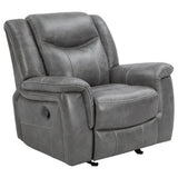 CONRAD MOTION COLLECTION Conrad 3-piece Upholstered Padded Arm Motion Sofa Set Grey 650354-S3 - Ella Furniture
