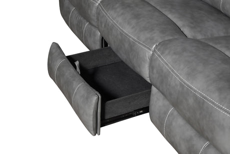 CONRAD MOTION COLLECTION Conrad 3-piece Upholstered Padded Arm Motion Sofa Set Grey 650354-S3 - Ella Furniture