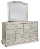 Coralayne Silver Upholstered Sleigh Bedroom Set - Ella Furniture