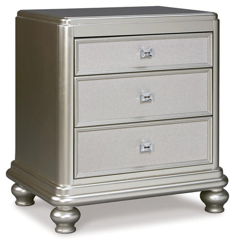 Coralayne Silver Upholstered Sleigh Bedroom Set - Ella Furniture