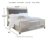 Coralayne Silver Upholstered Sleigh Bedroom Set - Ella Furniture