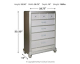 Coralayne Silver Upholstered Sleigh Bedroom Set - Ella Furniture