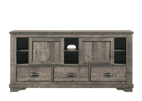 Coralee Gray Modern Aesthetics Tv Stand, Media Console Accessories, Wood And Engineered Wood Legs With Storage Doors For Living Room - Ella Furniture