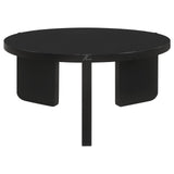 Cordova Round Solid Wood Coffee Table Black 709678 - Ella Furniture
