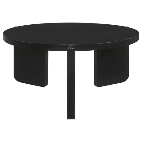 Cordova Round Solid Wood Coffee Table Black 709678 - Ella Furniture