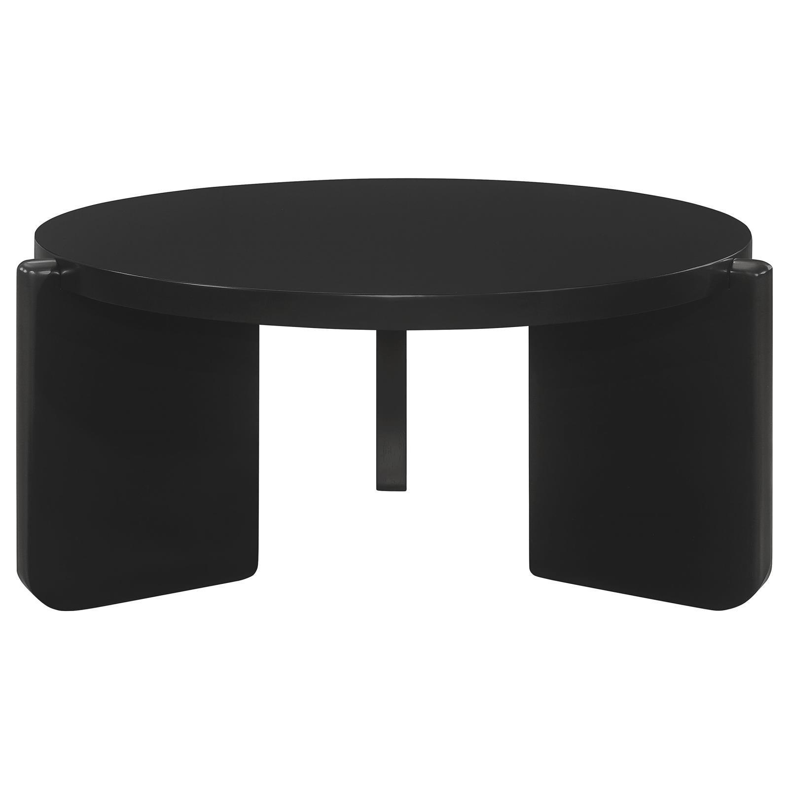 Cordova Round Solid Wood Coffee Table Black 709678 - Ella Furniture