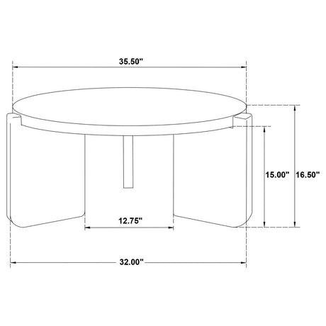 Cordova Round Solid Wood Coffee Table Black 709678 - Ella Furniture