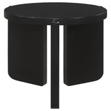 Cordova Round Solid Wood End Table Black 709677 - Ella Furniture