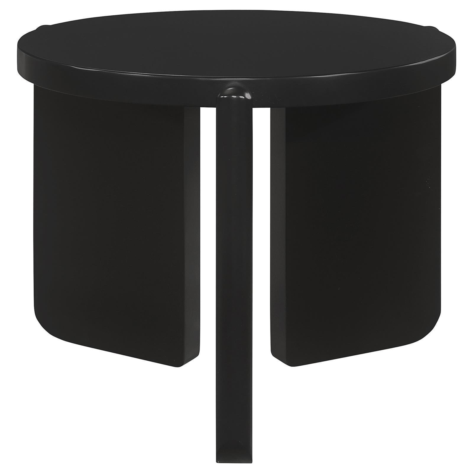 Cordova Round Solid Wood End Table Black 709677 - Ella Furniture