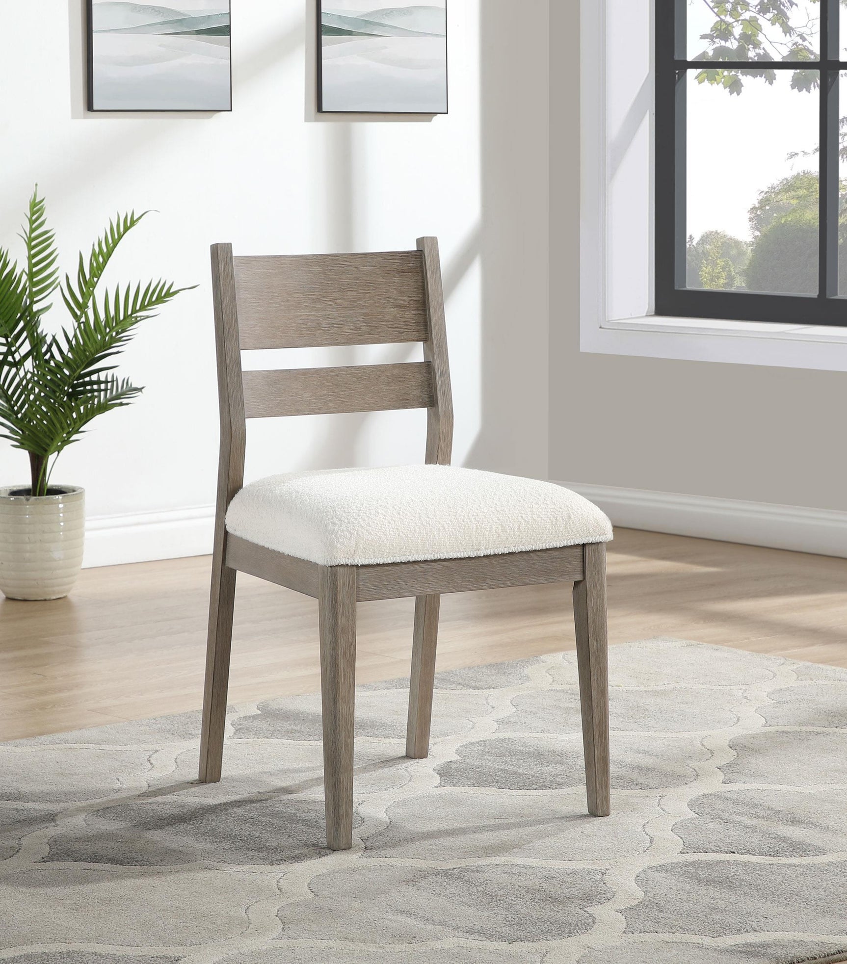 CORNELIA COLLECTION Cornelia Wood Dining Side Chair Coastal Grey (Set of 2) 107442 - Ella Furniture