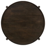 Cota Round Solid Wood Coffee Table Dark Brown 708288 - Ella Furniture