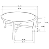 Cota Round Solid Wood Coffee Table Dark Brown 708288 - Ella Furniture