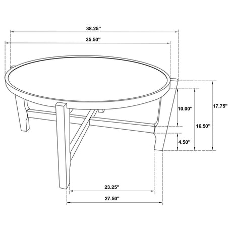 Cota Round Solid Wood Coffee Table Dark Brown 708288 - Ella Furniture
