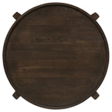 Cota Round Solid Wood End Table Dark Brown 708287 - Ella Furniture