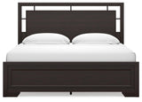 Covetown Dark Brown King Panel Bed - Ella Furniture