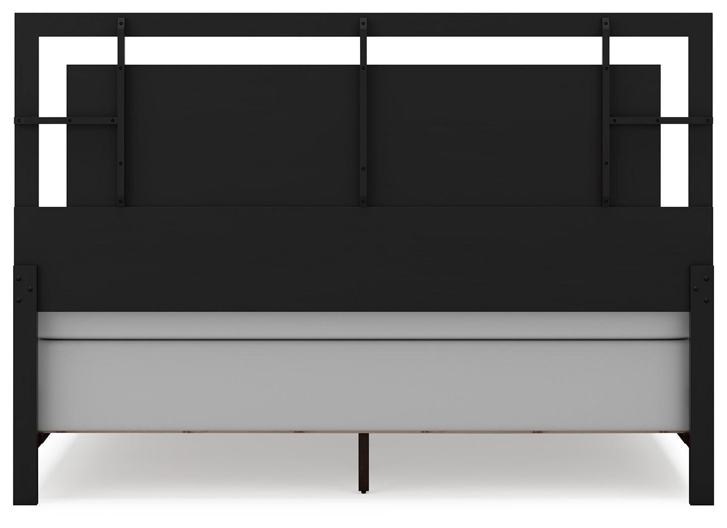 Covetown Dark Brown King Panel Bed - Ella Furniture