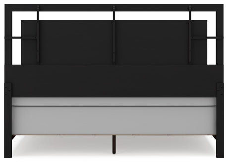 Covetown Dark Brown King Panel Bed - Ella Furniture