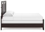 Covetown Dark Brown King Panel Bed - Ella Furniture