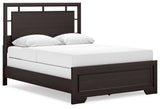 Covetown Dark Brown Queen Panel Bed - Ella Furniture