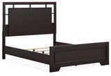 Covetown Dark Brown Queen Panel Bed - Ella Furniture