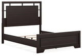 Covetown Dark Brown Queen Panel Bed - Ella Furniture