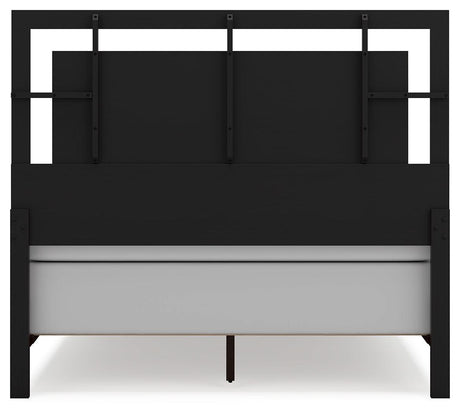Covetown Dark Brown Queen Panel Bed - Ella Furniture