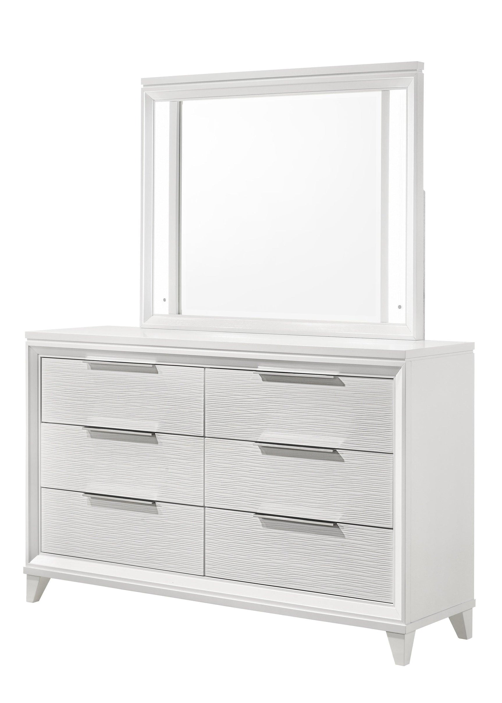Cressida White Modern Contemporary Solid Wood 6-Drawers Dresser - Ella Furniture
