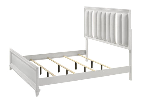 Cressida White Modern Contemporary Solid Wood Velvet Upholstered Bedroom Set - Ella Furniture