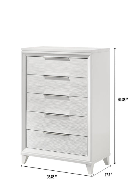 Cressida White Modern Contemporary Solid Wood Velvet Upholstered Bedroom Set - Ella Furniture