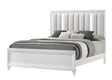 Cressida White Modern Contemporary Solid Wood Velvet Upholstered King Bed - Ella Furniture