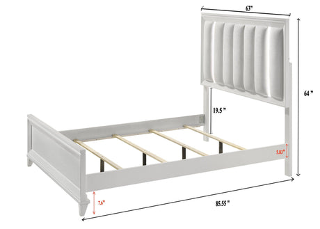 Cressida White Modern Contemporary Solid Wood Velvet Upholstered Queen Bed - Ella Furniture