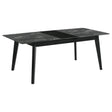 Crestmont Rectangular Dining Table With Faux Marble Top And 16" Self-storing Extension Leaf Grey 121251 - Ella Furniture