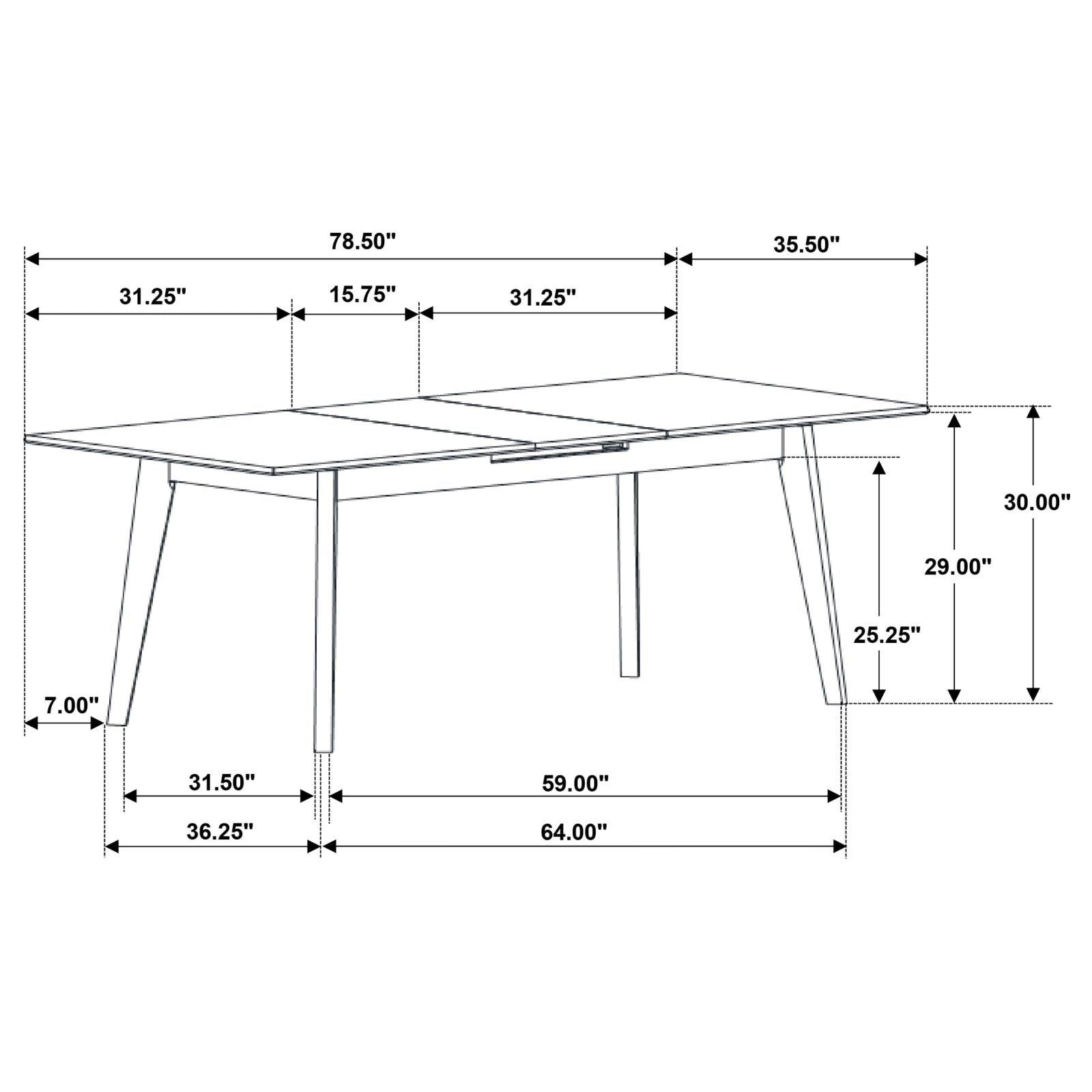 Crestmont Rectangular Dining Table With Faux Marble Top And 16" Self-storing Extension Leaf Grey 121251 - Ella Furniture