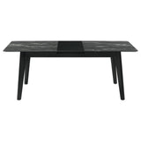 Crestmont Rectangular Dining Table With Faux Marble Top And 16" Self-storing Extension Leaf Grey 121251 - Ella Furniture