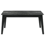 Crestmont Rectangular Dining Table With Faux Marble Top And 16" Self-storing Extension Leaf Grey 121251 - Ella Furniture