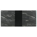 Crestmont Rectangular Dining Table With Faux Marble Top And 16" Self-storing Extension Leaf Grey 121251 - Ella Furniture
