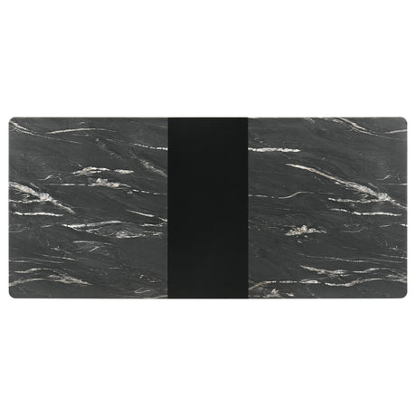 Crestmont Rectangular Dining Table With Faux Marble Top And 16" Self-storing Extension Leaf Grey 121251 - Ella Furniture