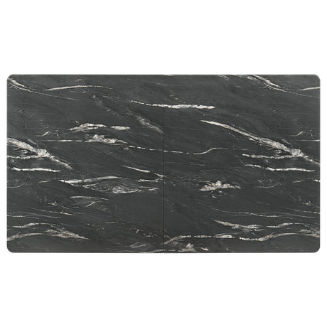 Crestmont Rectangular Dining Table With Faux Marble Top And 16" Self-storing Extension Leaf Grey 121251 - Ella Furniture