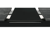 Crestmont Rectangular Dining Table With Faux Marble Top And 16" Self-storing Extension Leaf Grey 121251 - Ella Furniture