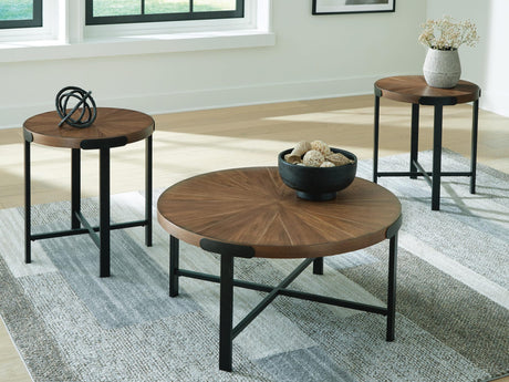 Crosstrail Brown Table (Set of 3) from Ella Furniture