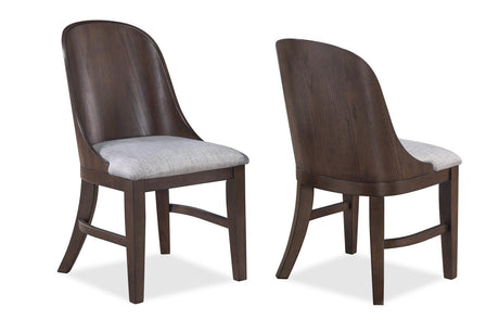 Cullen Dark Brown Modern Solid Wood And Veneers Fabric Upholstered Dining Room Set - Ella Furniture