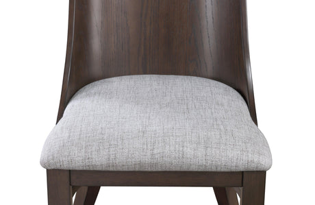 Cullen Dark Brown Modern Solid Wood And Veneers Fabric Upholstered Dining Room Set - Ella Furniture