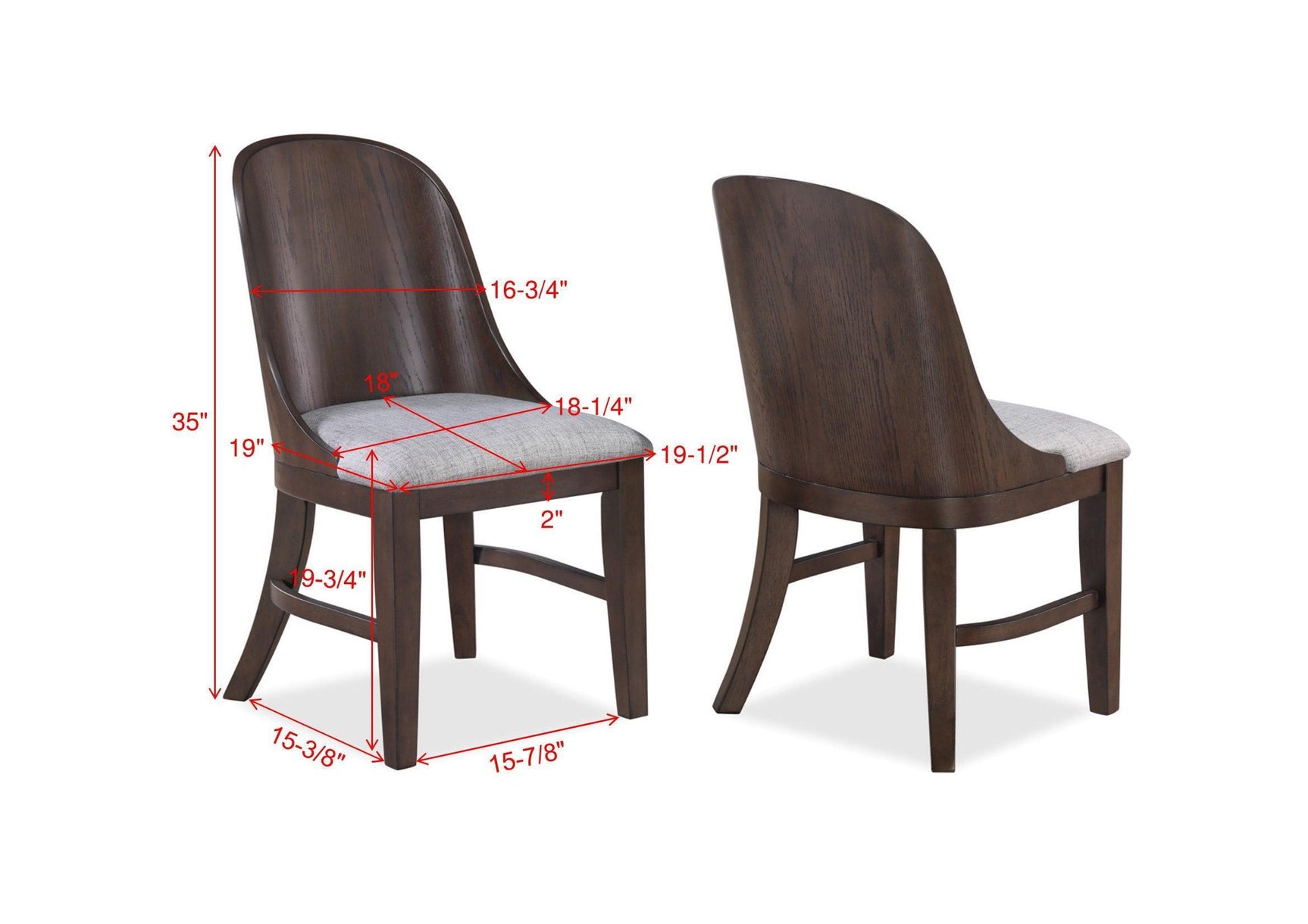 Cullen Dark Brown Modern Solid Wood And Veneers Fabric Upholstered Dining Room Set - Ella Furniture