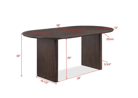 Cullen Dark Brown Modern Solid Wood And Veneers Fabric Upholstered Dining Room Set - Ella Furniture