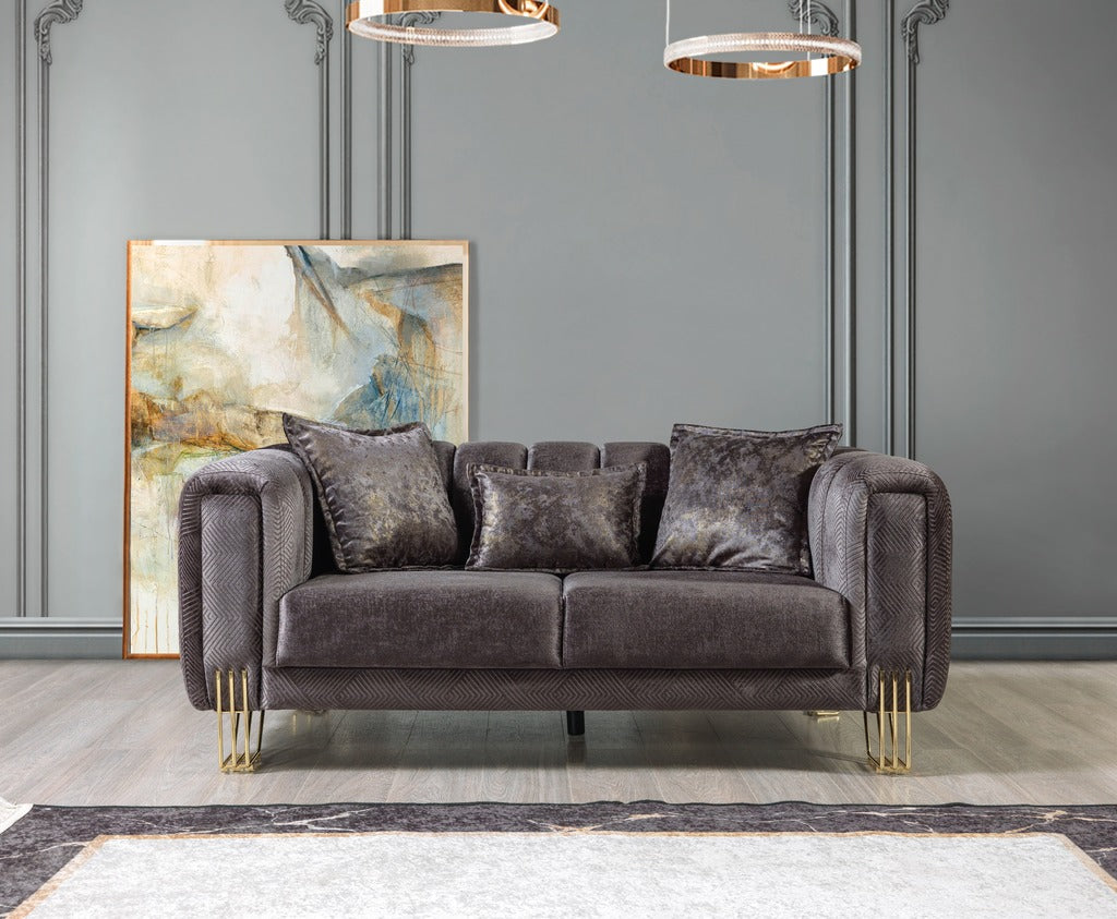 Santana Smoke Velvet Loveseat from Ella Furniture
