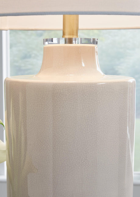 Cylener Off White 2-Piece Table Lamp Set - Ella Furniture