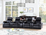 CYRUS THEATER COLLECTION Cyrus 5-piece Upholstered Home Theater Seating 600001-S4B - Ella Furniture