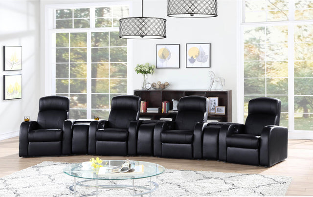 CYRUS THEATER COLLECTION Cyrus 7-piece Upholstered Home Theater Seating 600001-S4A - Ella Furniture