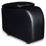 CYRUS THEATER COLLECTION Cyrus Upholstered Home Theater Storage Wedge Console Black 600002 - Ella Furniture